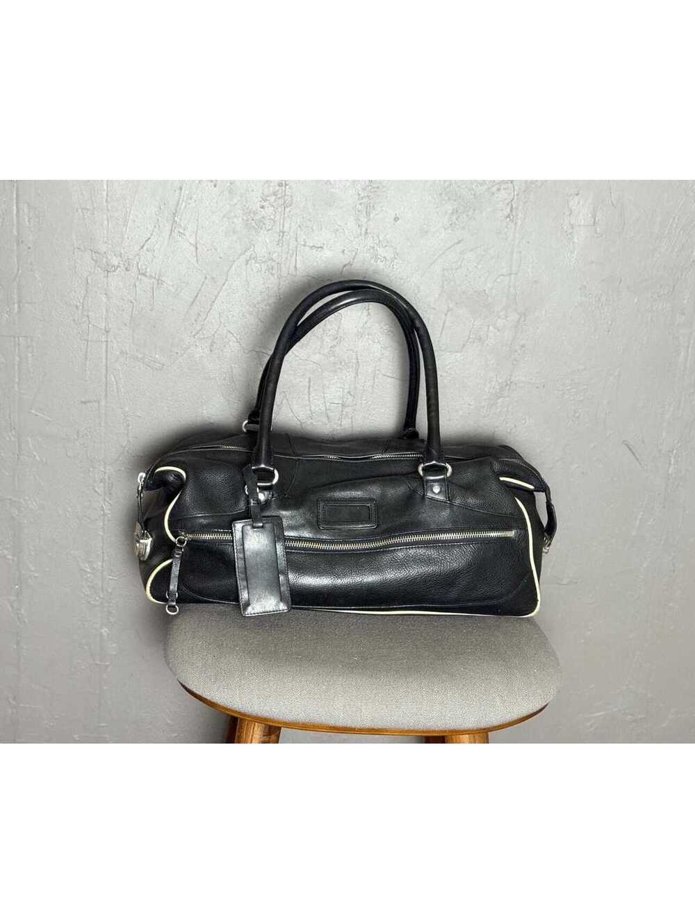 1990's Black Leather Bowling Bag by DKNY Large Doctors Shoulder Bag - Picture 2 of 15